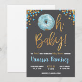 Oh Baby Boy Donut Baby shower Sprinkle Uitnodiging (Voorkant / Achterkant)