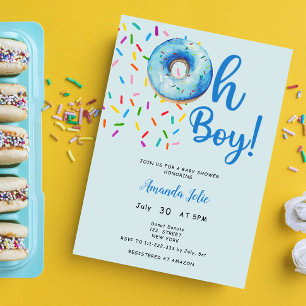 Oh Baby Boy Donut Theme Baby shower Kaart