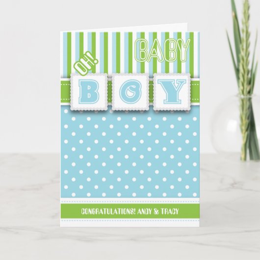 Oh! Baby Boy Gefeliciteerd Wenskaart Kaart (Voorkant)