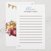 Oh Baby Boy Little Pumpkin Herfst Baby shower Advi (Voorkant / Achterkant)