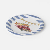 Oh Baby Boy Little Pumpkin Herfst Baby shower Papieren Bordje (Gekanteld)