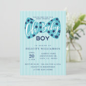 Oh Baby Boy Navy & Blauwgroen Bow Stropdas Shower  Kaart (Staand voorkant)