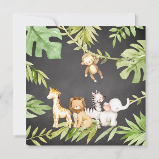 Oh Baby Boy Oerwoud Baby shower Kaart (Achterkant)