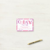 Oh Baby Boy Pink Modern Typografie Diaper Raffle Post-it® Notes (Op bureau)