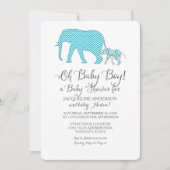 Oh Baby BOY Shower Elephant Typography Modern Kaart (Voorkant)