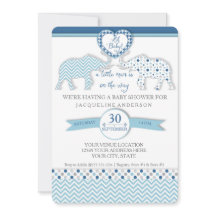 Oh Baby BOY Shower Heart Elephants Little Man