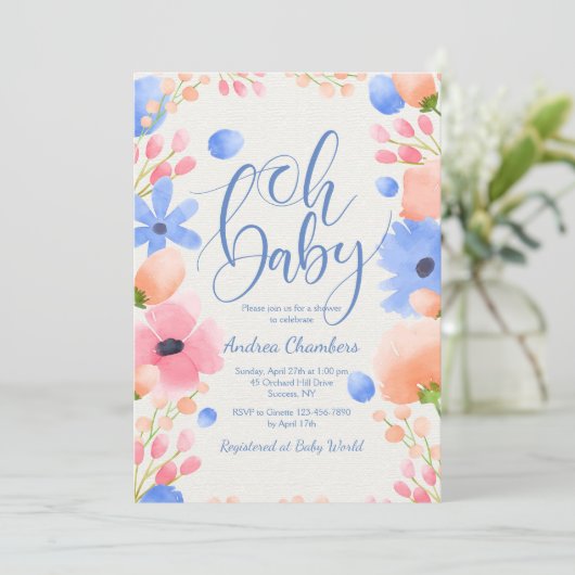 Oh Baby Boy uitnodiging (Staand voorkant)