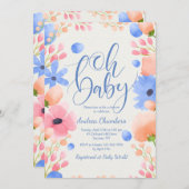 Oh Baby Boy uitnodiging (Voorkant / Achterkant)