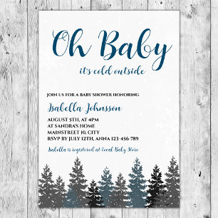 Oh Baby Boy Winter Woodland Baby shower Kaart