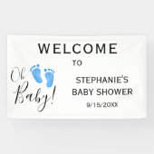 Oh Baby Boy's Baby shower Welkom Spandoek (Horizontaal)
