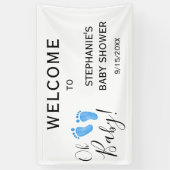 Oh Baby Boy's Baby shower Welkom Spandoek (Verticaal)