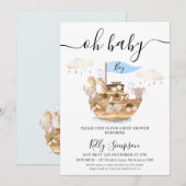 Oh Baby Boys Noahs Arch Baby shower Kaart (Voorkant / Achterkant)