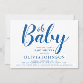 Oh Baby - Bright Blue Polka Dot Baby shower Kaart (Voorkant)