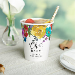 Oh Baby Bright & Bold Bloemen Baby Borrel Papieren Bekers