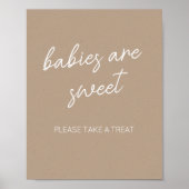 Oh Baby Brown minimalistische baby's zijn lief Poster (Voorkant)
