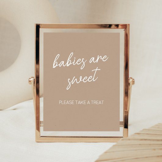 Oh Baby Brown minimalistische baby's zijn lief Poster