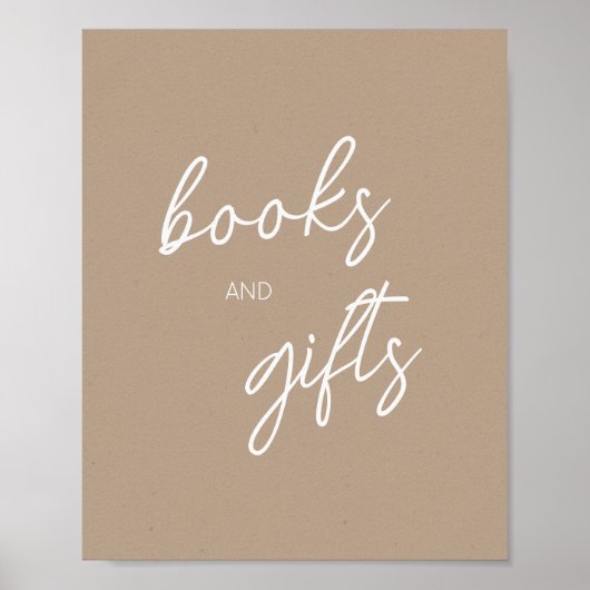 Oh Baby Brown Minimalistische boeken en geschenken Poster (Voorkant)