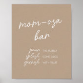 Oh Baby Brown Minimalistische Moeder Osa Bar Poster (Voorkant)