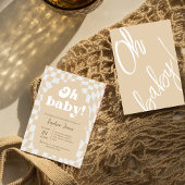 Oh Baby! Bruin geruit | Gingham | BABY SHOWER Kaart
