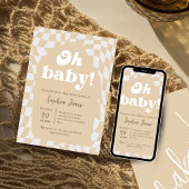 Oh Baby! Bruin geruit | Gingham | BABY SHOWER Kaart