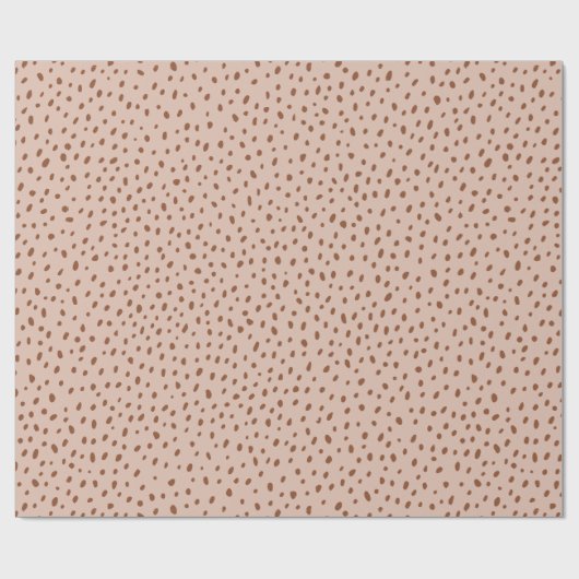 "Oh Baby" Bruin Script & Beige Stippen Baby shower Cadeaupapier (Vlak)