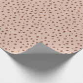 "Oh Baby" Bruin Script & Beige Stippen Baby shower Cadeaupapier (Hoek)