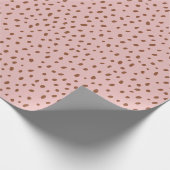 "Oh Baby" Bruin Script & Beige Stippen Baby shower Cadeaupapier (Hoek)