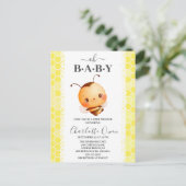 Oh Baby Bumblebee Baby shower Uitnodiging (Staand voorkant)