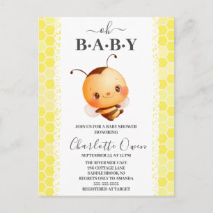 Oh Baby Bumblebee Baby shower Uitnodiging