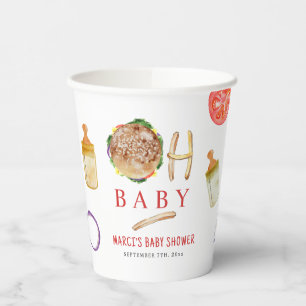 Oh Baby Burgers & Baby shower flessen Papieren Bekers