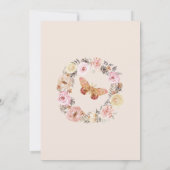 Oh Baby Butterfly Floral Rustic Wood Baby shower Kaart (Achterkant)