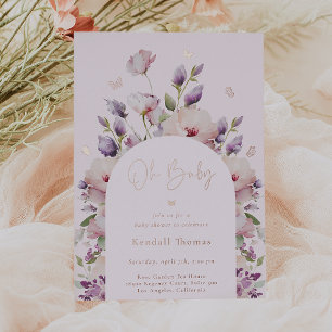 Oh Baby Butterfly Garden Baby shower Folie Uitnodiging