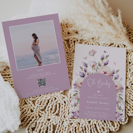 Oh Baby Butterfly Garden Baby shower Kaart