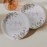 Oh Baby Butterfly Garden Floral Baby shower Papieren Bordje<br><div class="desc">Oh Baby,  Baby shower papieren borden. Elegante pastelroze en paarse tuinbloemstukken met delicate vlinderaccenten.</div>