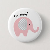 Oh, Baby! Buttonnen met olifant Ronde Button 5,7 Cm (Voorkant)