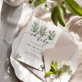 Oh Baby Cactus Bloemen Baby shower Kaart