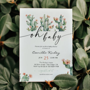 Oh Baby Cactus Bloemige Baby Shower Kaart
