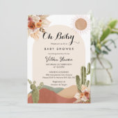 Oh Baby Cactus Desert Baby shower Zuidwest Kaart (Staand voorkant)