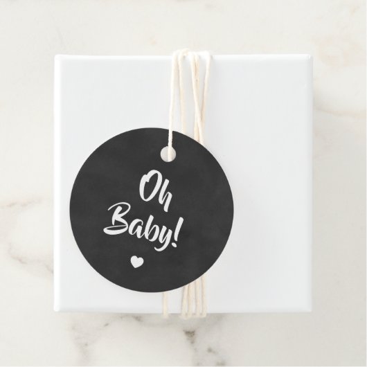 Oh Baby Cadeau Label, Baby showers Labels, krijtbo Bedankjes Labels (In situ)