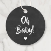 Oh Baby Cadeau Label, Baby showers Labels, krijtbo Bedankjes Labels (Voorkant)