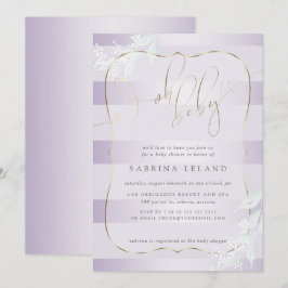 OH Baby. Calligrafie Lila strepen van Ombré Kaart
