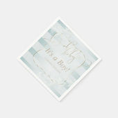 OH Baby. Calligrafie Ombré Blauwgroen blauwe strep Servet (Hoek)