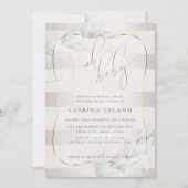 OH Baby. Calligrafie Ombré Taupe Stripes Kaart (Voorkant)