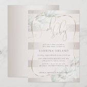 OH Baby. Calligrafie Ombré Taupe Stripes Kaart (Voorkant / Achterkant)