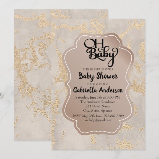 Oh Baby Champagne Folie Baby shower Uitnodiging