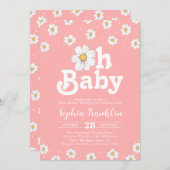 Oh Baby Chic Daisy Blush Pink Hippie Baby shower Kaart (Voorkant / Achterkant)