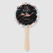 Oh Baby | Chic Floral Botanical Stork Baby shower Handwaaier (Voorkant)