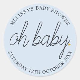 Oh Baby Chic Gold Love Heart Baby Jongensdouche Ronde Sticker