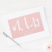 Oh baby, chic roze baby shower rechthoekige sticker (Envelop)