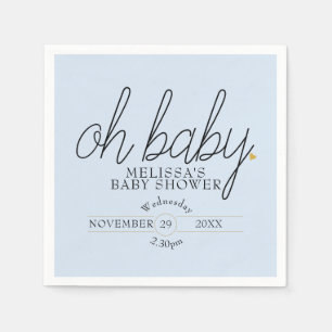 Oh Baby Chic Script Gold Love Heart Baby shower Servet